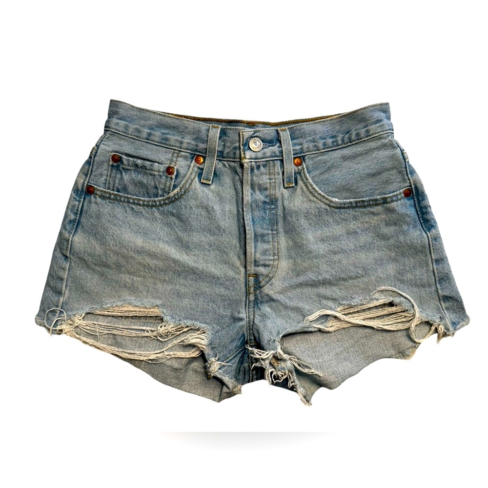 Levi’s 501 LEVI’S PREMIUM Jean Shorts Blue Light Wash Women’s Size 26.